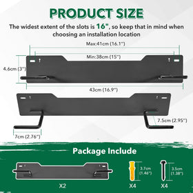 Krimocy black powder-coated golf bag rack holding two bags securely.