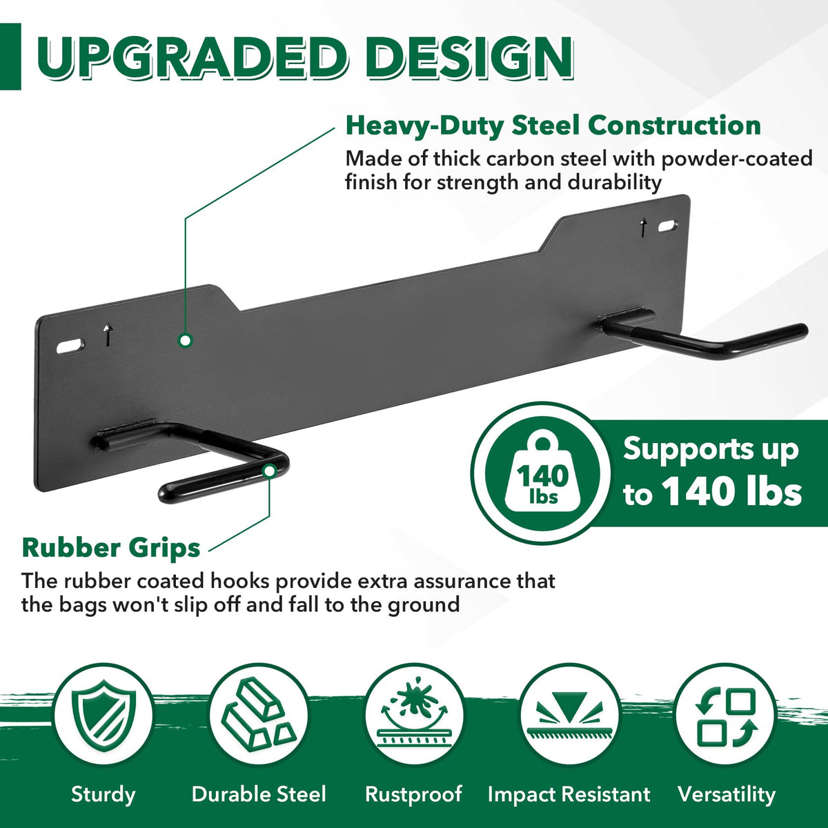 Krimocy wall-mount kit showing quick 10-minute setup for garage organization.