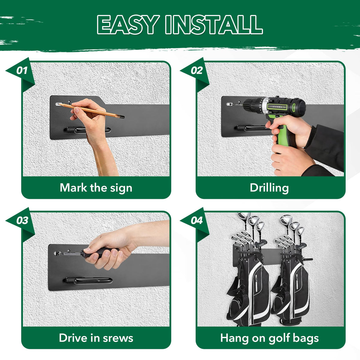 Krimocy rubber-coated contact points prevent strap wear during hanging.