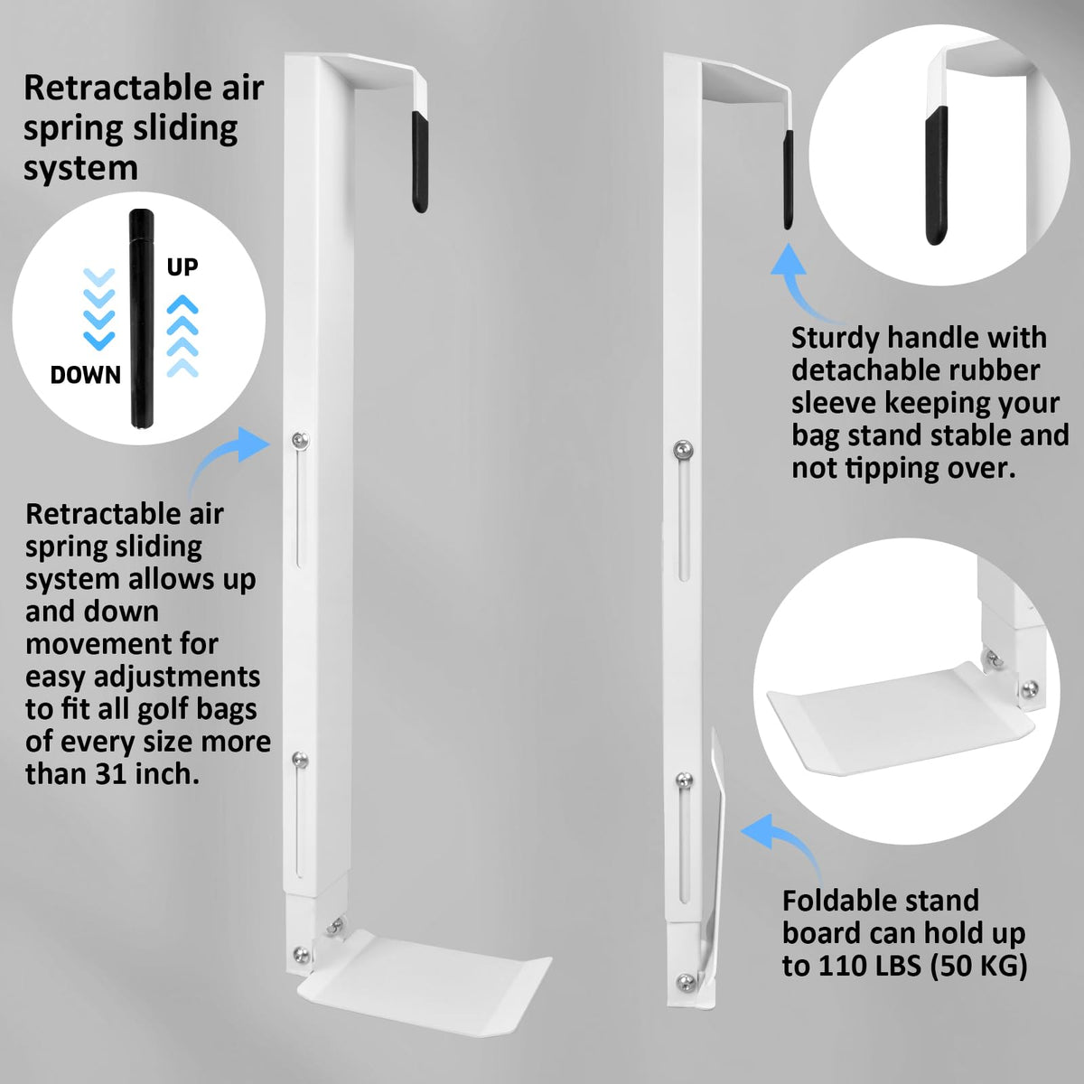 Krotour retractable air spring system detail illustrates smooth vertical lift