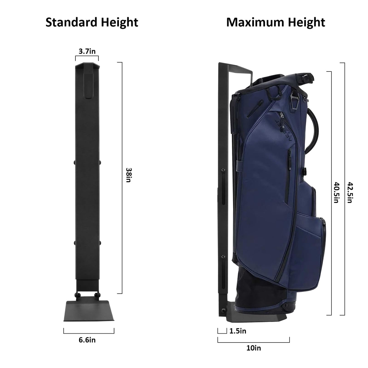 Krotour universal-fit design adjusts to all golf bags over 31 inches.