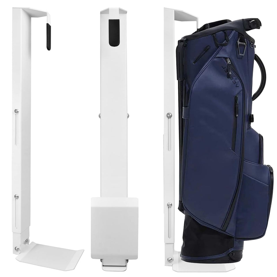 Krotour wall mount golf bag holder side view for compact garage storage