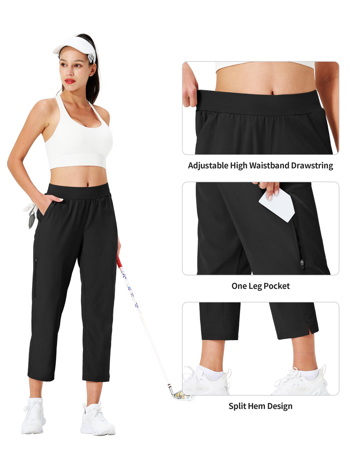 Ksmien ankle-length 7/8 pants ready for golf, travel, and casual days.