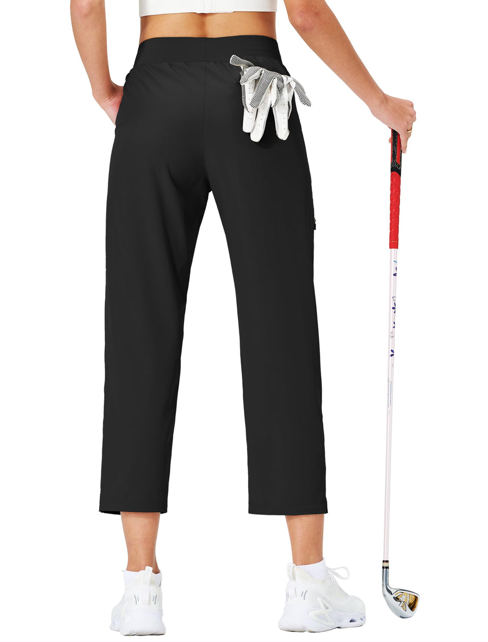 Ksmien women's golf pants with split hem for unrestricted swing and daily comfort.