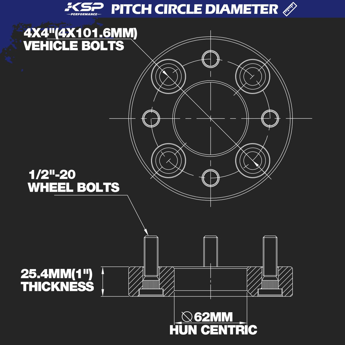 KSP Performance spacer side view shows wider, aggressive stance