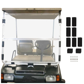 KUAFU clear windshield for Club Car DS folding design improves visibility.