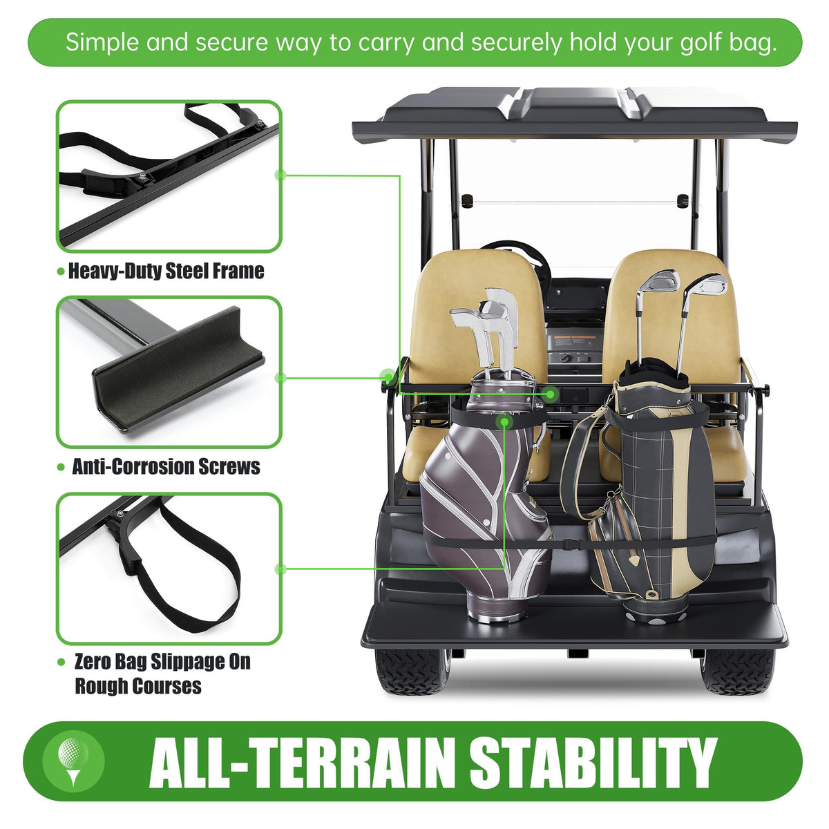 KUAFU connecting rod aligns bag for quick access and balance.