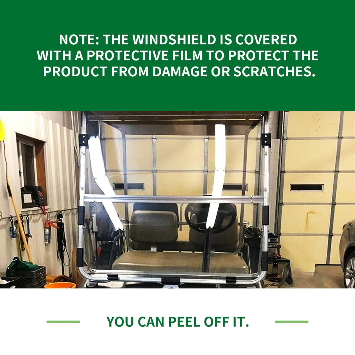 KUAFU windshield hinge-fold design demonstrates compact folding for easy storage.
