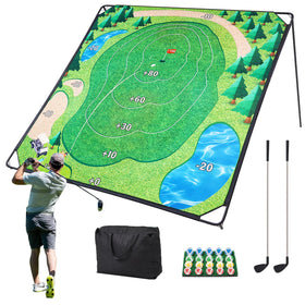 KULAMOON Golf Chipping Game Mat 71x71 for versatile indoor and outdoor practice