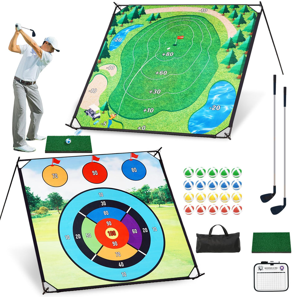 KULAMOON golf chipping mat double-sided for versatile practice indoors or outdoors