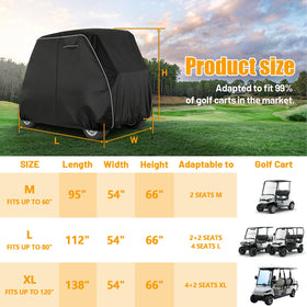 Kulith golf cart cover uses wind straps to stay secure in wind