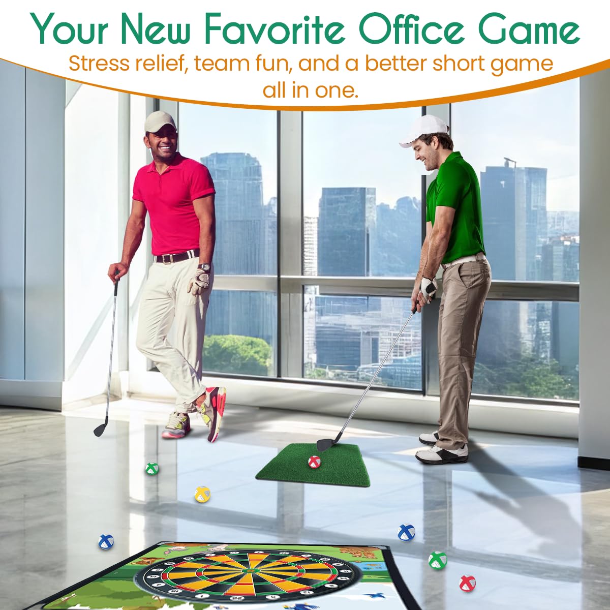 KuroShine golf game mat chipping area enables precise practice indoors