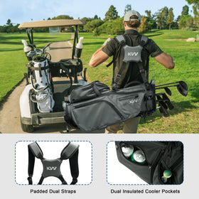 KVV adjustable padded dual straps distribute weight for comfort.