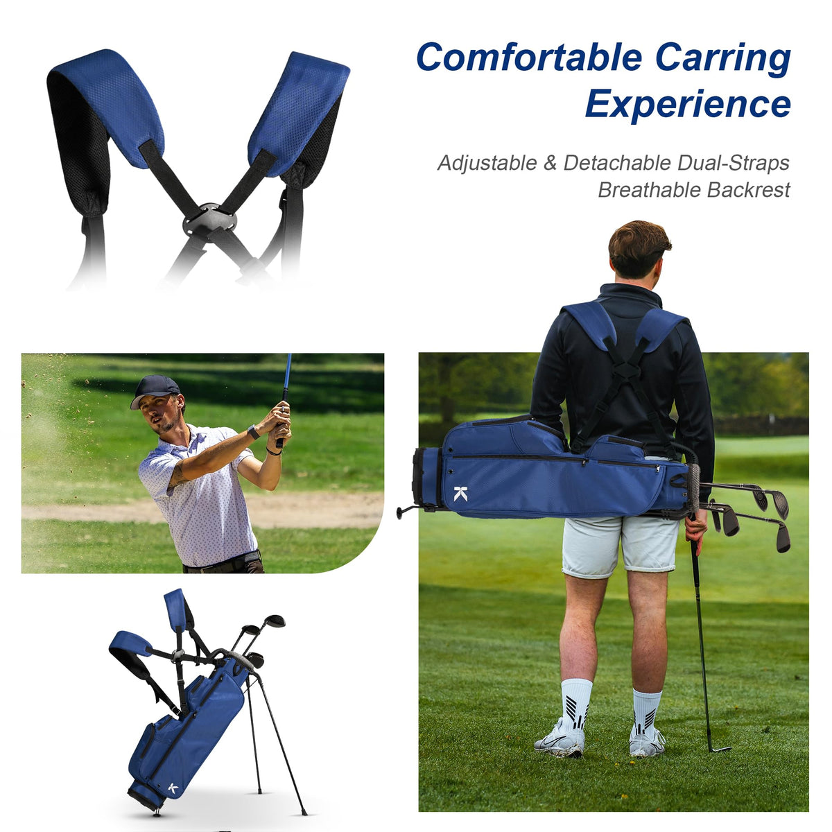 KVV compact seven-pocket design keeps essentials organized on course.