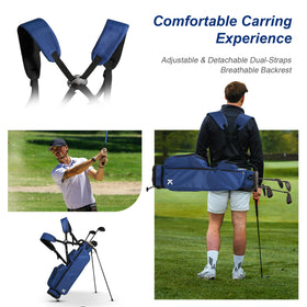 KVV compact seven-pocket design keeps essentials organized on course.