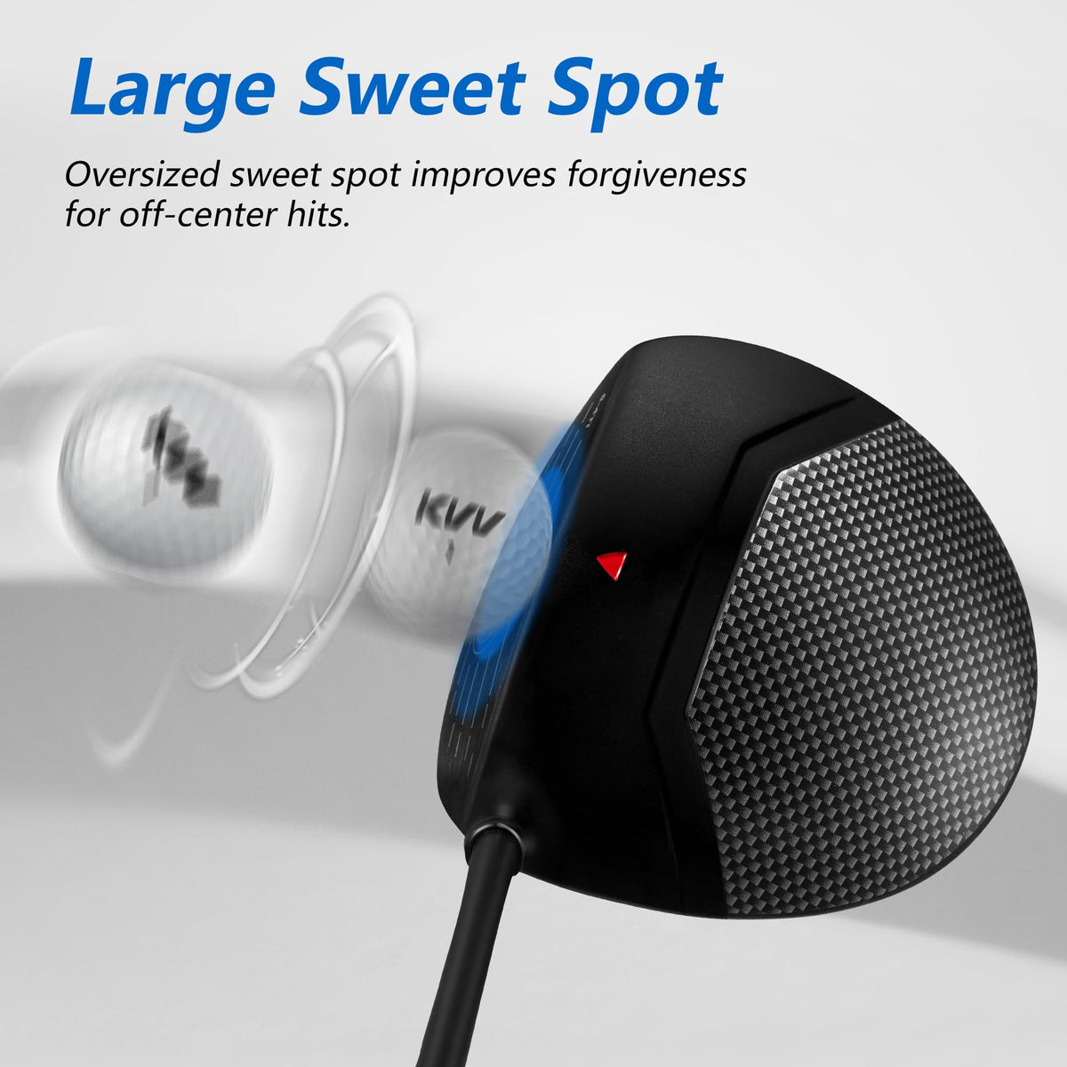 KVV golf driver anti-slip grip ensures comfortable control in wet conditions.