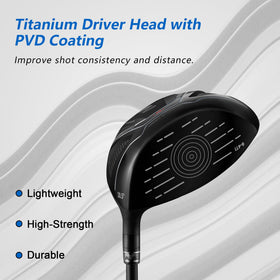 KVV golf driver oversized sweet spot for forgiving off-center hits.