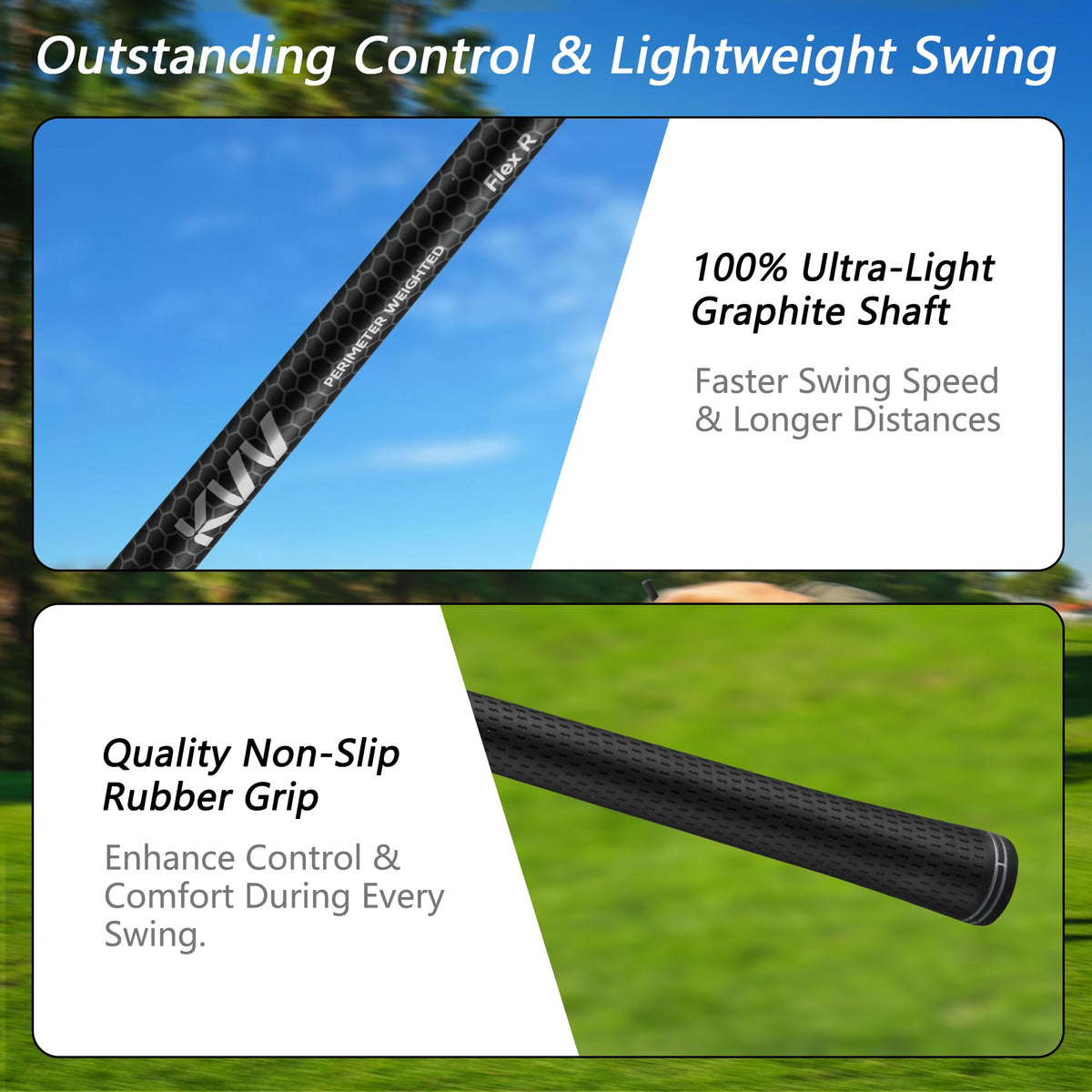 KVV golf driver on-course shot shows improved accuracy and consistency.