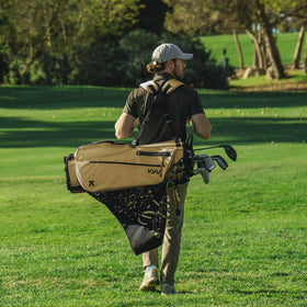 KVV golf stand bag close-up of 7-way full-length dividers for easy club separation