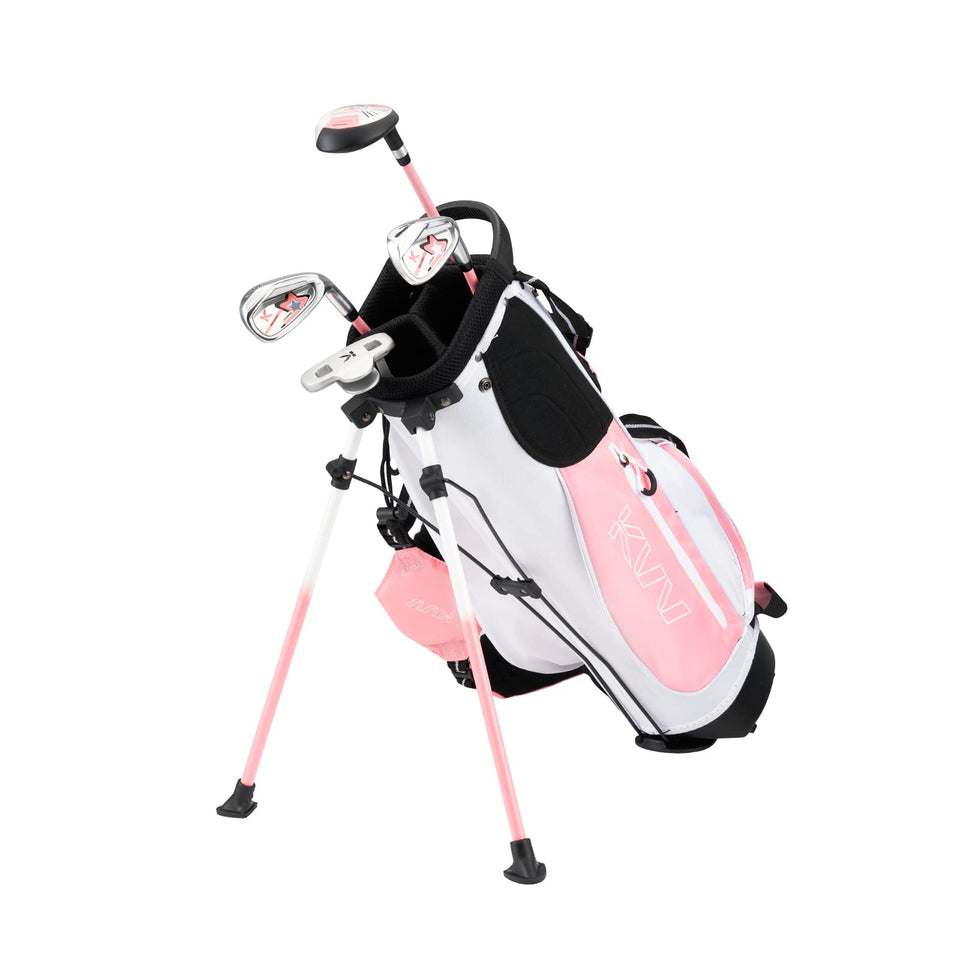 KVV junior golf set pink stand bag for kids with practice ready appearance
