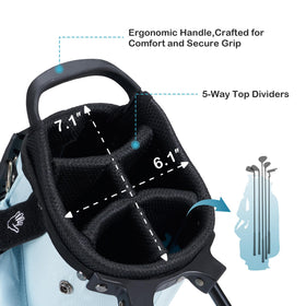 KVV Junior Golf Bag with a dedicated ball pocket on display
