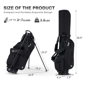 KVV Junior Golf Bag dual-leg stand provides stable access.