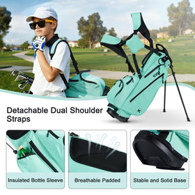 KVV Junior Golf Bag padded dual straps ensure comfortable transport for kids