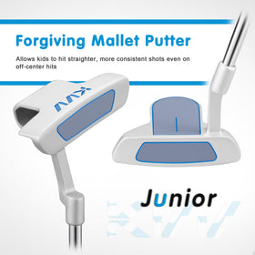 KVV junior golf set putter supports alignment practice on practice greens.