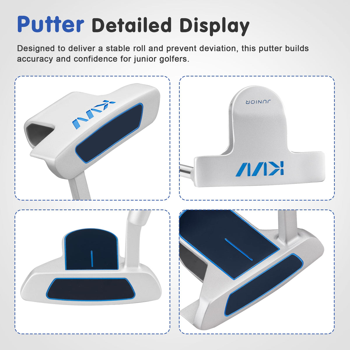 KVV Junior Golf Club Set putter helps steady alignment and practice