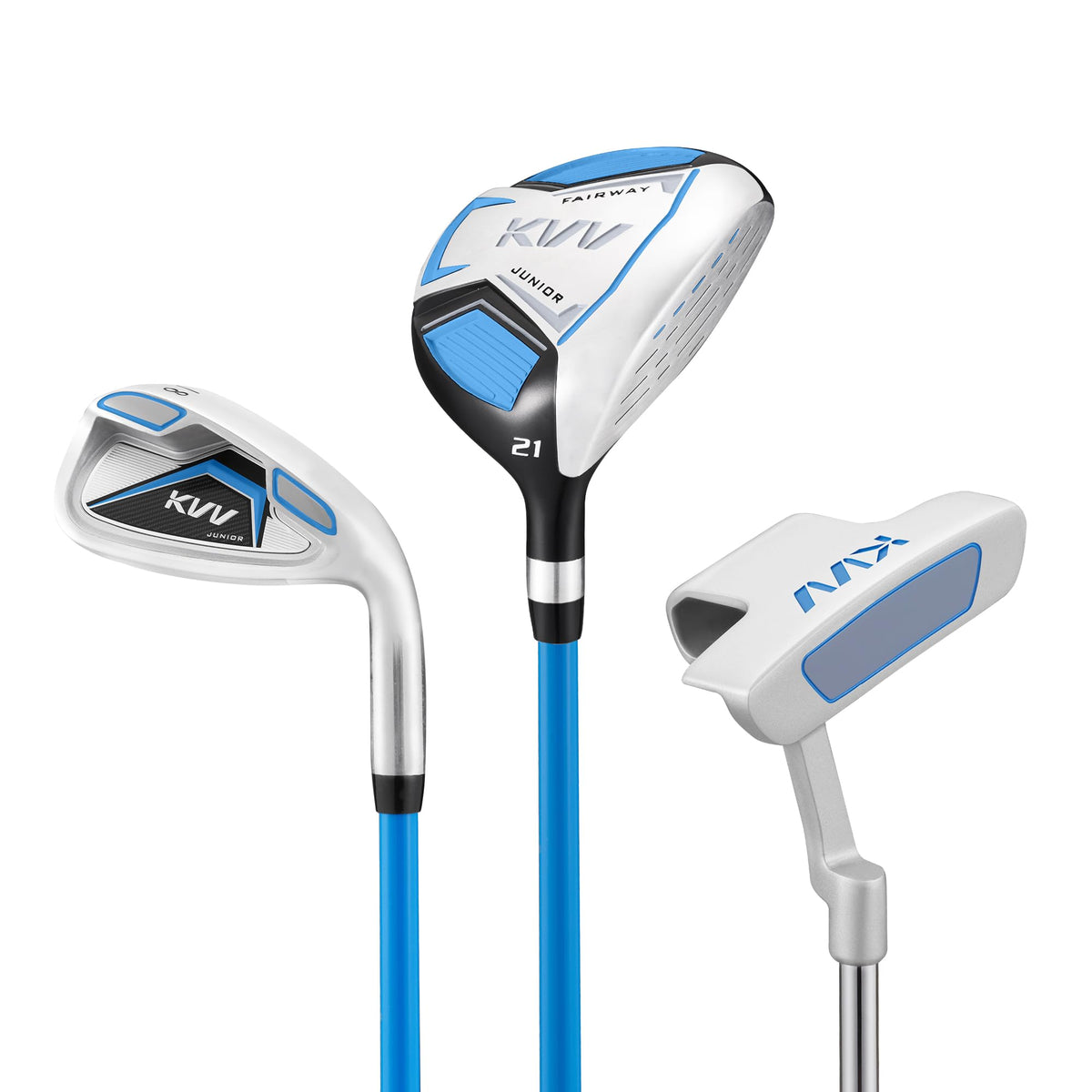 KVV junior golf fairway wood showing a forgiving oversized sweet spot.