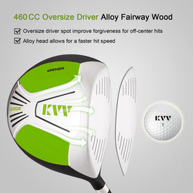 KVV lime head cover protects clubs from rain and dust.