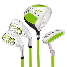 KVV irons 7 with cavity back for forgiving approach shots.