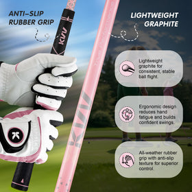 KVV junior golf set allows age-based configuration for ages three to five.