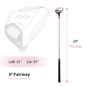 KVV junior golf set supports ages six to eight with flexible club options.