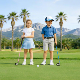 KVV junior golf set supports ages nine to twelve with scalable practice clubs.
