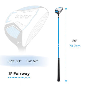 KVV durable white-pink finish on junior golf set for growing players