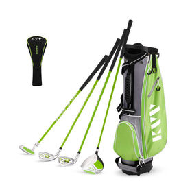 KVV lime junior golf set ready for practice or on-course use.
