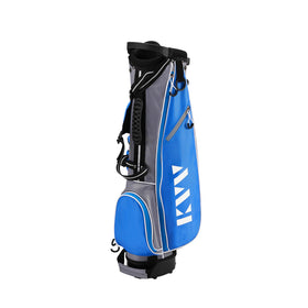 KVV blue junior bag showing four compartments to keep clubs tidy