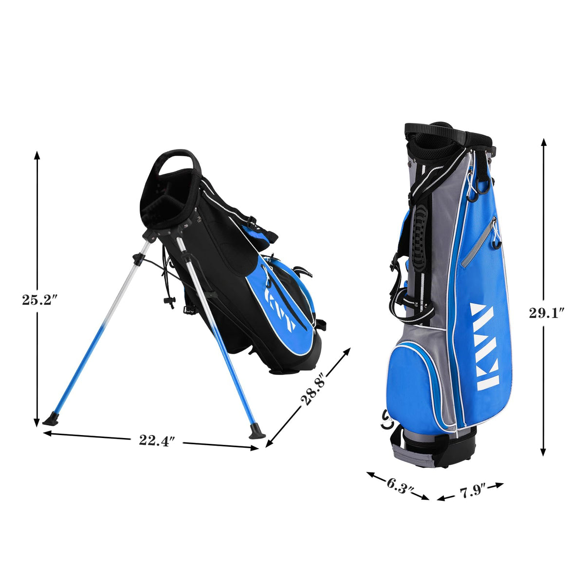 KVV Junior Golf Stand Bag weighs 3lb for easy carry by kids