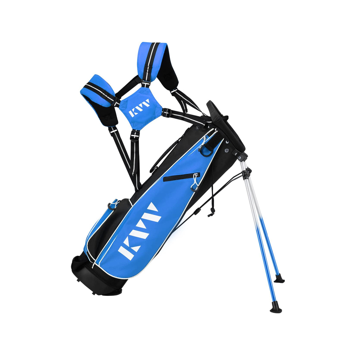 KVV Junior Golf Stand Bag in blue with 4-way top divider for organization