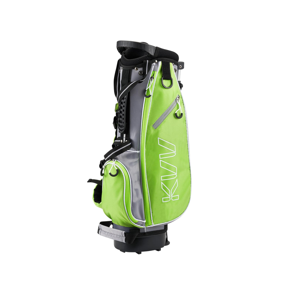KVV Junior Golf Stand Bag lime, 4-way divider keeps clubs organized for young players.