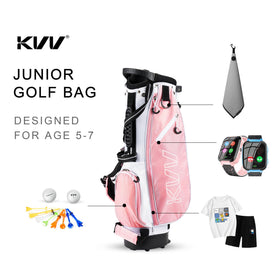 KVV junior golf stand bag pink rain hood feature protecting clubs on wet days