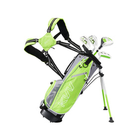 KVV junior stand bag with rain hood and pockets.