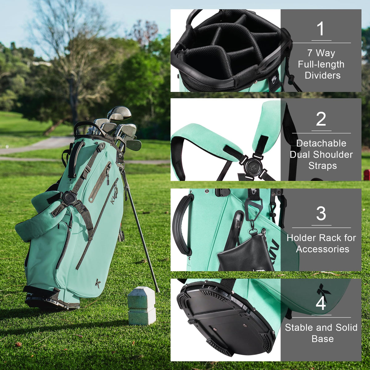 KVV Lagon stand bag with lift handles for easy club transport