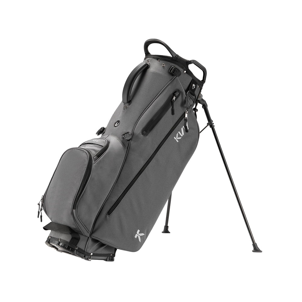 KVV lightweight stand bag with 7-way dividers keeps clubs organized on the course.
