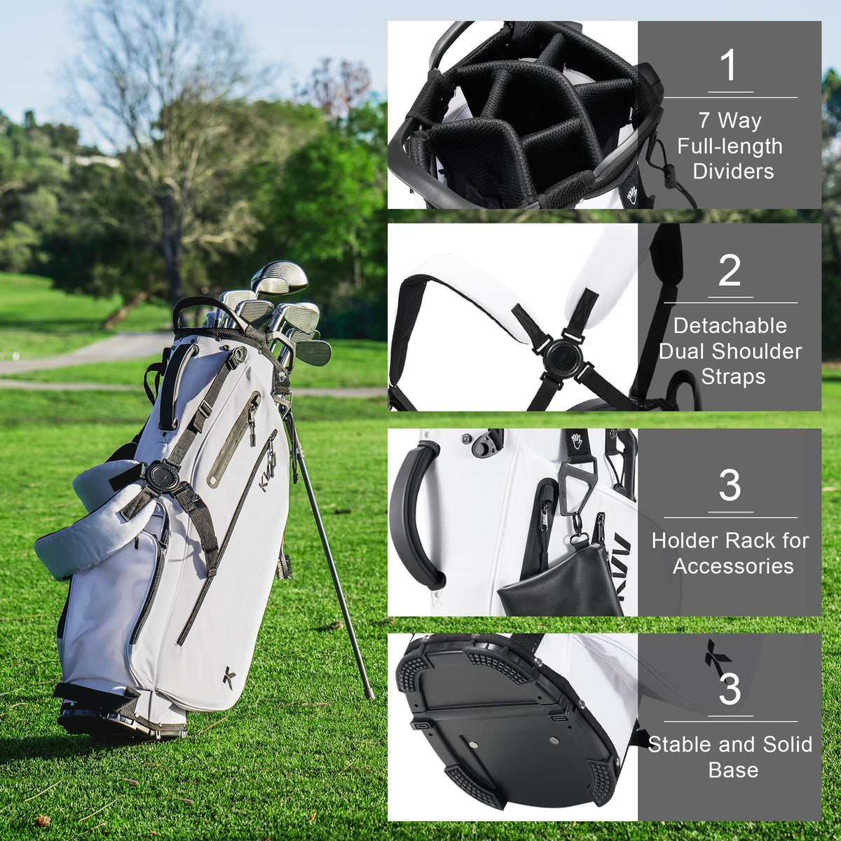 KVV bag shows automatic dual straps for balanced, comfortable carries.