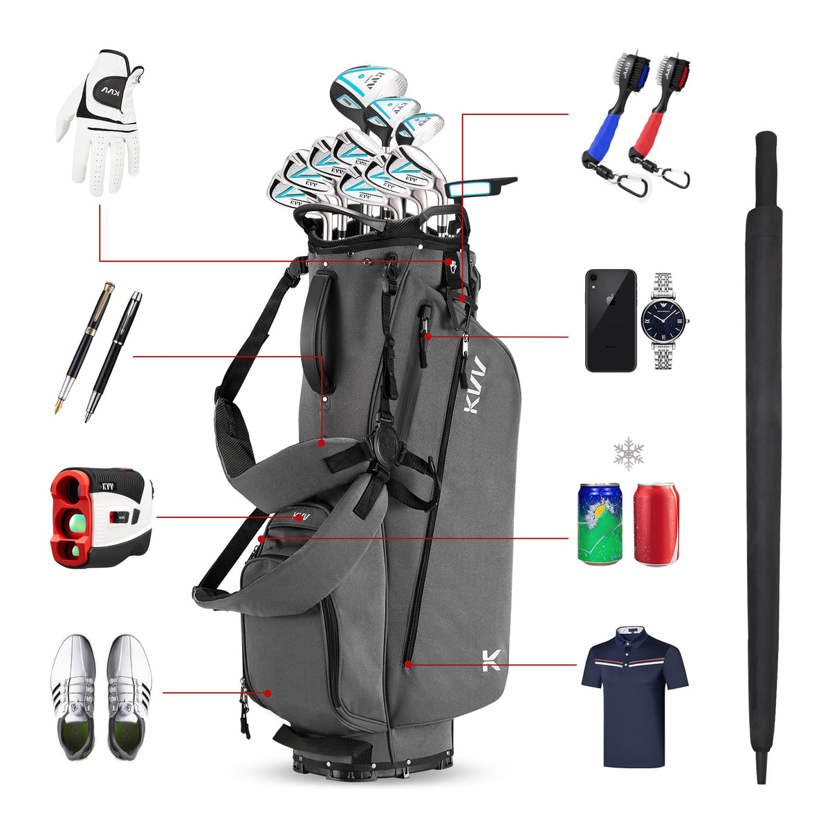 KVV bag features insulated bottle sleeve to keep drinks cool on hot days.