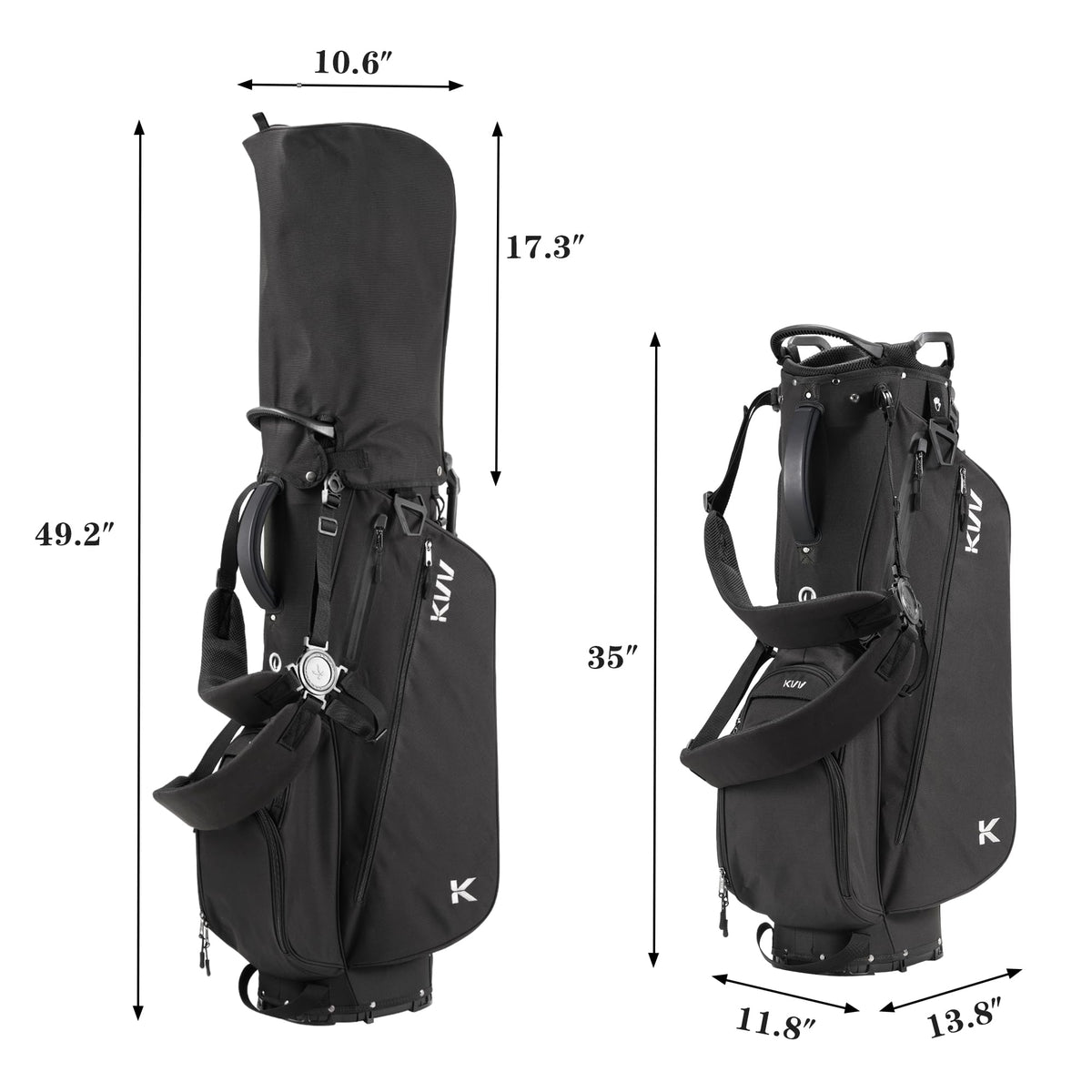 KVV umbrella holder keeps gear dry during showers.