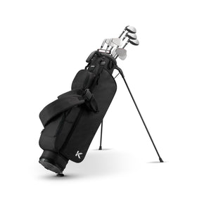 KVV lightweight pitch and putt bag side view shows adjustable straps for comfort.
