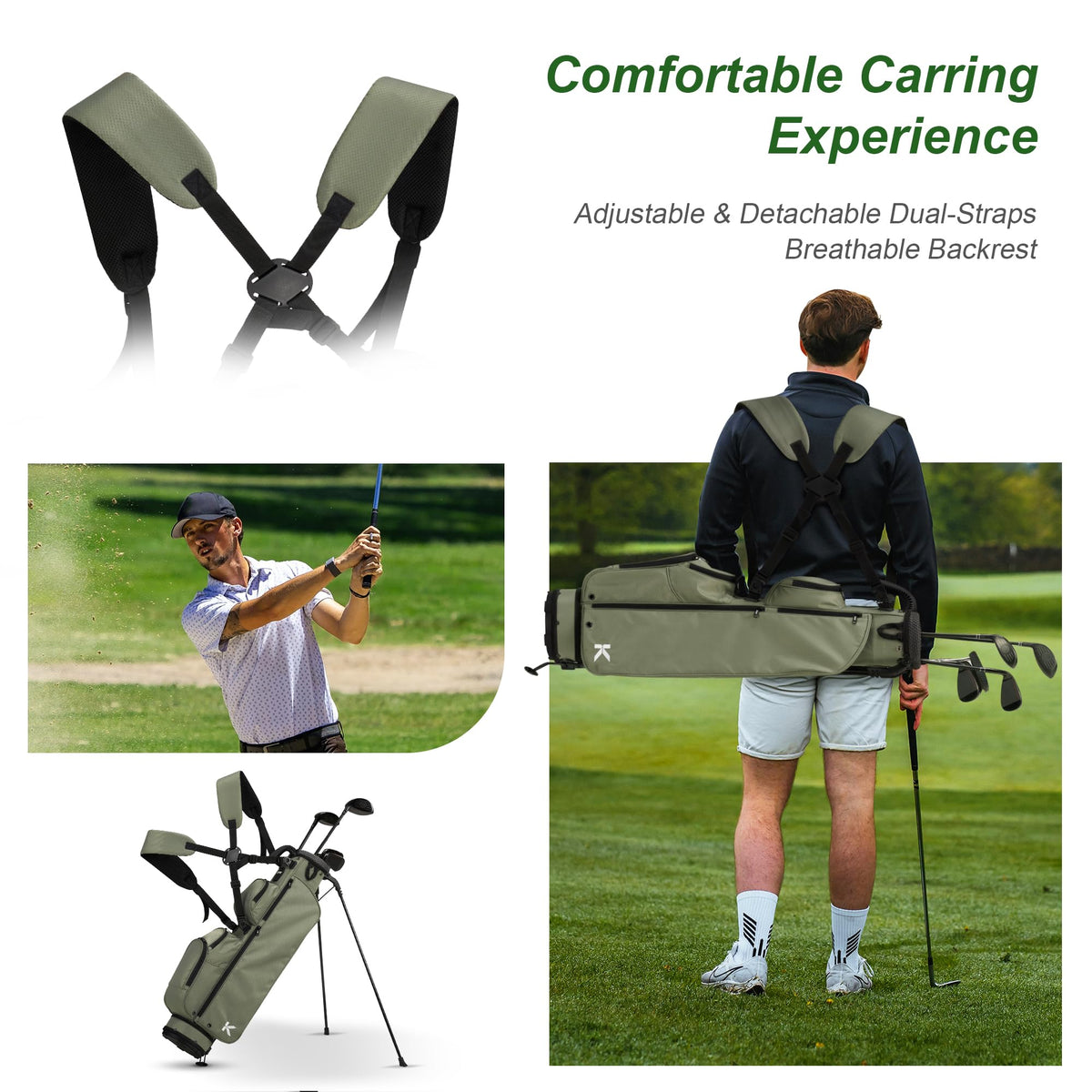 KVV rain cover protects clubs in wet weather.
